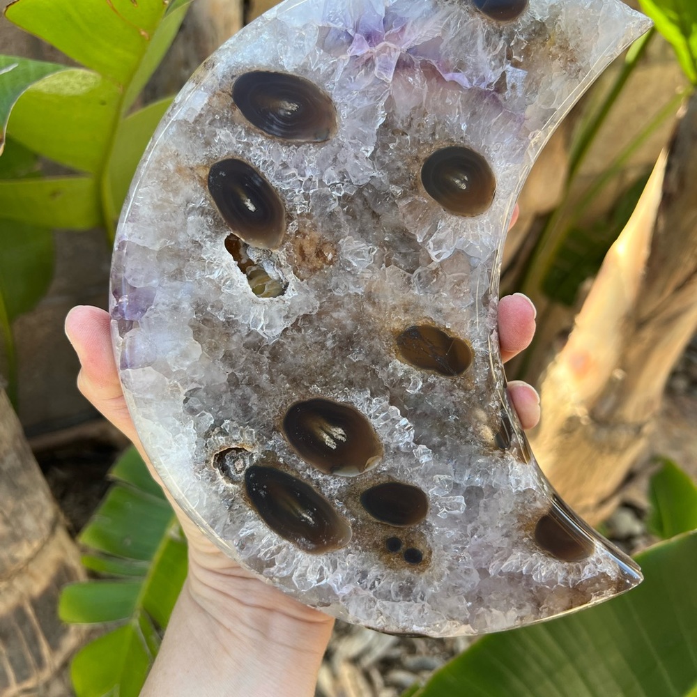 Amazing Pink Amethyst Quartz Crystal Orb Moon One of a kind! - Picture 11 of 11